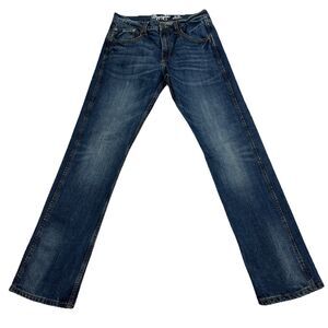 Wrangler Retro Slim Straight Jeans Mens 31 x 34 Blue Denim Cowboy Western